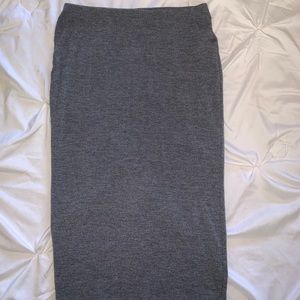 F21 Grey Midi Skirt
